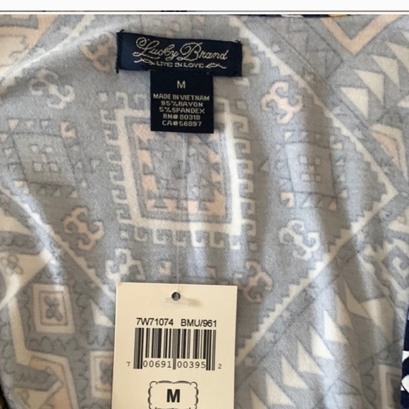 NWT Lucky Brand Geometric Print Wrap Dress M - Picture 5 of 5